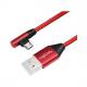 Symbolbild: USB 2.0 Anschlusskabel, USB-A Stecker - Micro-USB Stecker (90 Grad abgewinkelt), rot CU0141