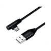 Symbolbild: USB 2.0 Anschlusskabel, USB-A Stecker - Micro-USB Stecker (90° abgewinkelt), schwarz