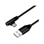Symbolbild: USB 2.0 Anschlusskabel, USB-A Stecker - Micro-USB Stecker (90° abgewinkelt), schwarz