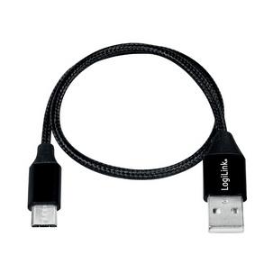 Symbolbild: USB 2.0 Anschlusskabel, USB-A Stecker - Micro-USB Stecker, schwarz  CU0143