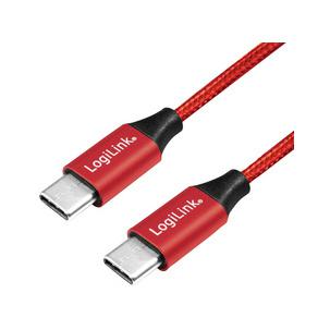 Symbolbild: USB 2.0 Anschlusskabel, USB-C Stecker - USB-C Stecker, rot CU0155