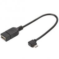 USB 2.0 Adapterkabel, OTG, Micro USB-B gewinkelt - USB-A