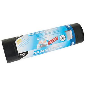 Müllsäcke mit Zugband, LDPE, 120 Liter, schwarz 10052