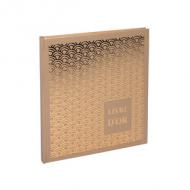 EXACOMPTA Livre dOr Palmyre, 210 x 190 mm, or / nude couverture carton recouvert papier, 140 pages, tranche or, motif: nude arc de cercle, emballé en coffret cristal (9521E)