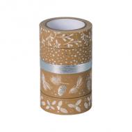 Deko-Klebeband Natur, silber / weiß