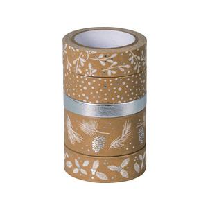 Deko-Klebeband Natur, silber / weiß 203584528