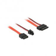 Delock sata-kabel sata iii +4pin p4 -> slim 13pin 0.30m (84848)