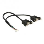 Delock usb kabel pinheader 8pin -> 2x a bu / bu 0.25m (84839)