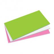 Moderationskarten, farbig sortiert: grün, weiß, pink