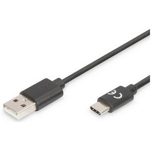 USB 2.0 Anschlusskabel, USB-C Stecker - USB-A Stecker AK-300136-018-S