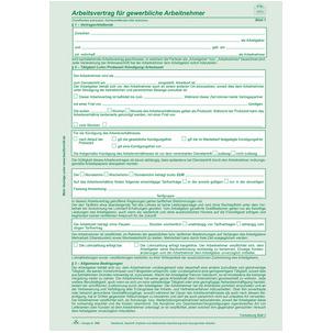 Vordruck "Arbeitsvertrag für gewerbliche Arbeitnehmer" 542-10