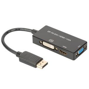 Mini DisplayPort 1.2 - 3in1 Konverter, mDP - HDMI + DVI + VGA AK-340419-002-S