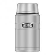 THERMOS Speisegefäß STAINLESS KING, 0,71 Liter, silber doppelwandiger Edelstahl mit Vakuumisolierung, spülmaschinengeeignet, extra große Öffnung, Drehverschluss, schlag- / bruchfest, 100% dicht, hält 14 Stunden heiß 24 Stunden kalt (4001.205.071)