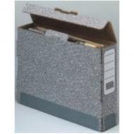 Fellowes Archiv-Schachtel R-Kive SYSTEM, grau / weiß,(B)105 mm aus 100 recy lter Pappe, zu 100 wiederverwertbar, für Format DIN A4, ideal zur Ablage von Dokumenten die regelmäßig verwendet werden z.B. Kataloge, Maße: (B)105 x (T)260 x (H)315 gepackt zu 4 Stück (08050-70), Verpackun einheit: 4 Stück