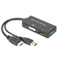 HDMI 1.4 3in1 Konverterkabel HDMI-A - DP + DVI-D + VGA