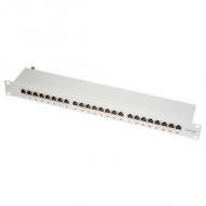 19" Patch Panel Kat.6A, 24 Ports, lichtgrau