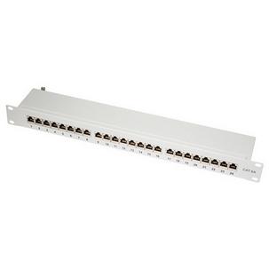 19" Patch Panel Kat.6A, 24 Ports, lichtgrau  NP0075