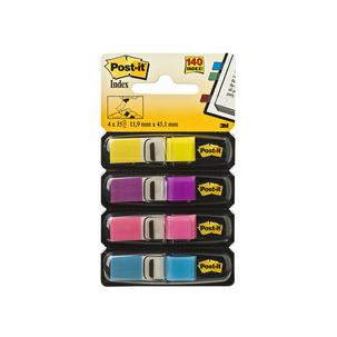 Haftmarker Index Mini im Spender, gelb/lila/pink/türkis 683-4AB