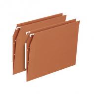 ELBA Dossiers suspendus DEFI FLEX, pour armoire, fond V orange, carton kraft 230 g / m2, entraxe: 330 mm, barrette métal flex 8 mm, mise en continu par volet dagrafage, porte-étiquette gaine loupe, renfort du fond carte collée contenu: 25 pices (400126814)