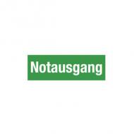 Hinweisschild, Text: "Notausgang"