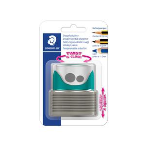 Doppel-Spitzdose TWIST & CLOSE, petrol / grau 513007BK-2
