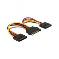 Delock stromkabel sata 15pin -> 2x sata 15pin st / bu 0.15m (60143)