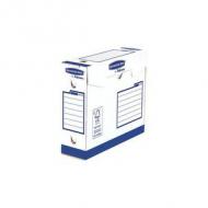 Bankersbox archivschachtel a4+ b:80mm  weiß / blau        20pk (4474002)