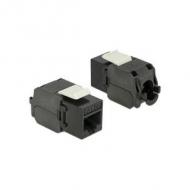 Keystone delock rj45 cat6a buchse (8p / 8c) schwarz ungeschirm (86267)