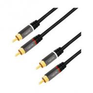 Logilink audiokabel 2x cinch -> 2x cinch rca 5.0m, black (ca1207)