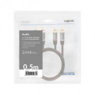 Logilink audiokabel 2x cinch -> 2x cinch rca 0.5m, black (ca1201)