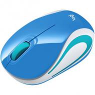 LOGITECH Maus Wireless M187 Mini Maus Blue - USB receiver - Muis Blauw Draadloos (910-002733)