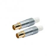 Schwaiger koax-set stecker-buchse, hq silber / gold (kst6062531)