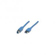 TECHLY USB3.0 Anschlusskabel blau 0,5m Stecker Typ A auf Stecker Typ B (ICOC-U3-AB-005-BL)