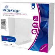 Mediarange cd-leerhülle für 2 dics 10.4mm transpa. tray 5pcs (box31-t-2)