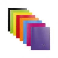 Clairefontaine Cahier piqué Koverbook, 240 x 320 mm, assorti 48 pages, séys, couverture polypropylne transparent, papier vélin velouté 90 g, fabriqué en Fran  assorti en 9 couleurs, livré en bote prte  vendre en paquet de 40 pices (984401C), Verpackungseinheit:    40 Stück