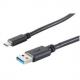 Symbolbild: USB 3.0 Anschlusskabel, USB-A Stecker - USB-C Stecker, schwarz BS13-31026