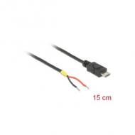 Delock kabel usb 2.0 micro-b stecker 2 x offene kabelenden strom 15 cm raspberry pi (85306)