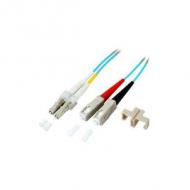 EFB LWL Kabel Duplex Jumper LC-SC 50 / 125 OM3 50 Meter LSZH Halogenfrei aqua 2.0mm geprueft mit Messprotokoll (O0314.50)