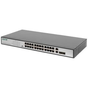 19" Fast Ethernet PoE Switch, 24 Port, Unmanaged, 2 Uplinks DN-95343