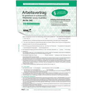 Vordruck "Arbeitsvertrag für gewerbliche & kaufmännischeArbeitnehmer", SD 502-10