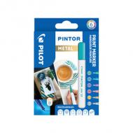 Pigmentmarker PINTOR, 6er set "METAL"