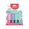 Textmarker FLUOPEPS Glitter Pastel, 4er Kartonetui