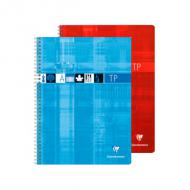 Clairefontaine Cahier Travaux Pratiques, 170 x 220 mm 80 pages, double fa séys / uni, reliure intégrale, couverture carte pelliculée, papier vélin velouté 90 g / m2 & uni blanc 125 g / m2, couverture assorti bleu et rouge (8907C)