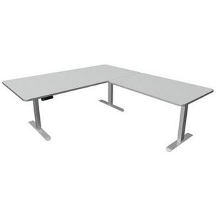 Symbolbild: Sitz-/Steh-Schreibtisch mit Anbauelement "Move 3 Premium", lichtgrau 10332411