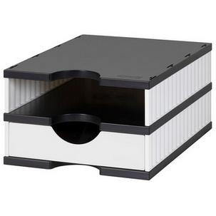 styrodoc uno mit System-Schublade, weiß/schwarz, Schublade weiß 268-0102.0905S