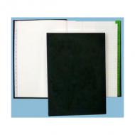ELVE Registre répertoire, 360 x 230 mm, noir 200 pages, touches collées, papier registre supérieur 100 g / m2, impression rouge et bleu, couverture rigide pleine toile noire, tracé répertoire avec travers et marges, touches encollées 2 faces (72602)