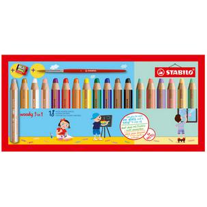 Multitalentstift woody 3 in 1 Pastell - 18er Etui 880/18-4