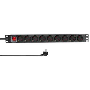 19" Steckdosenleiste, mit Schalter, schwarz PDU9C04