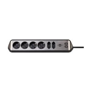 Ecksteckdosenleiste estilo, silber/schwarz 1153590620