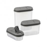 Schüttdose / Trockenvorratsdosen-Set Margerit, 3er Set - transparent / castlerock
